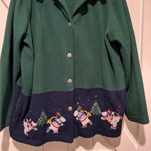 Festive Green and Navy Women's Utility Jacket